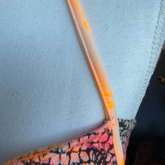 90s Neon Pink and Orange Print Bikini by Baltex - Picture 4 of 12